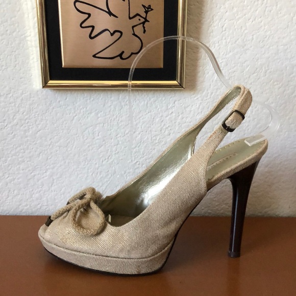 Stella McCartney Vegan Slingback Peeptoe Heels 38 - Picture 2 of 8